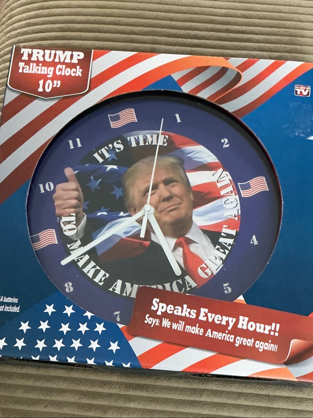 Talking Trump Clock 10" – Patriotic Blue Wall Clock
